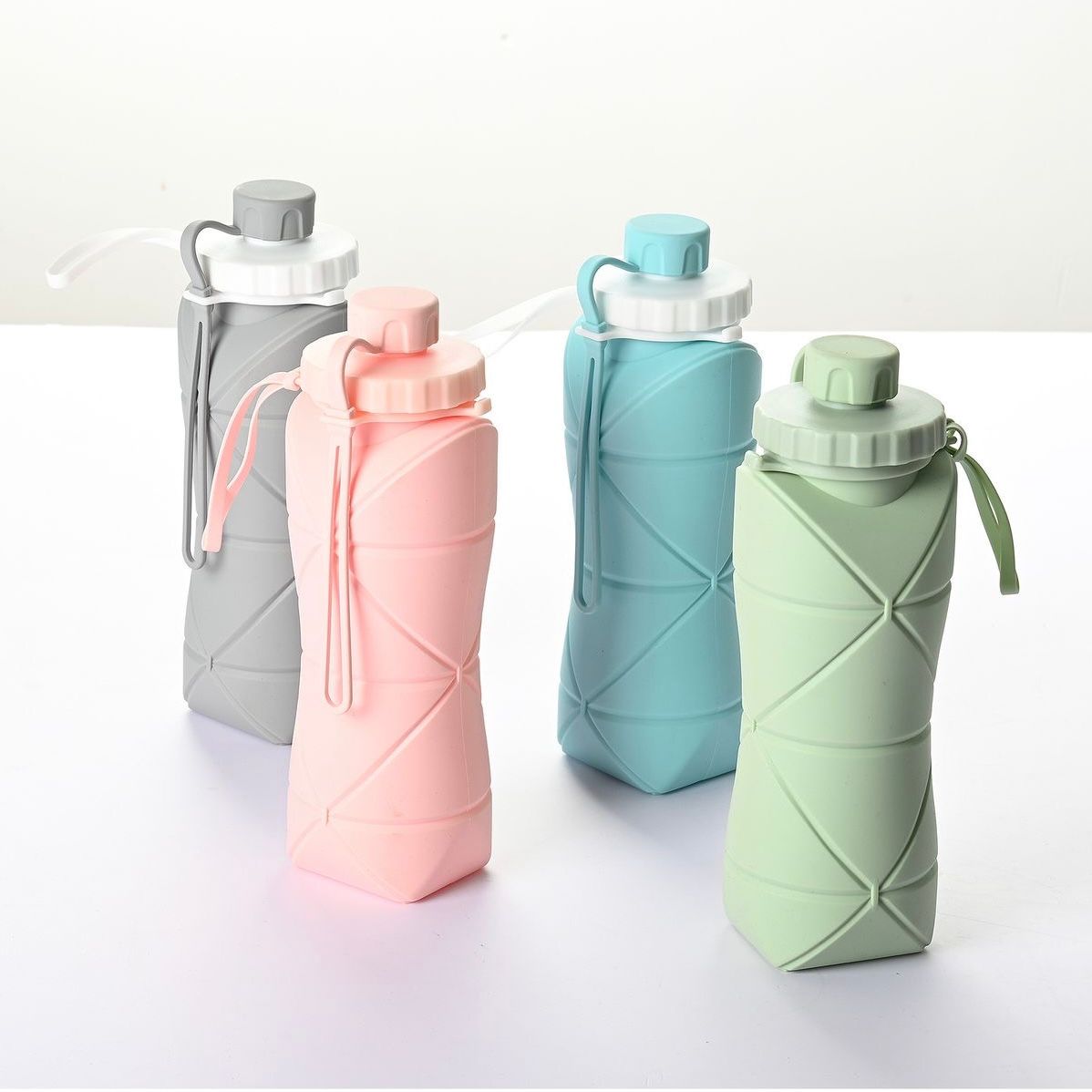 Foldable Silicone Water Bottle 600ML RANDOM COLOURS